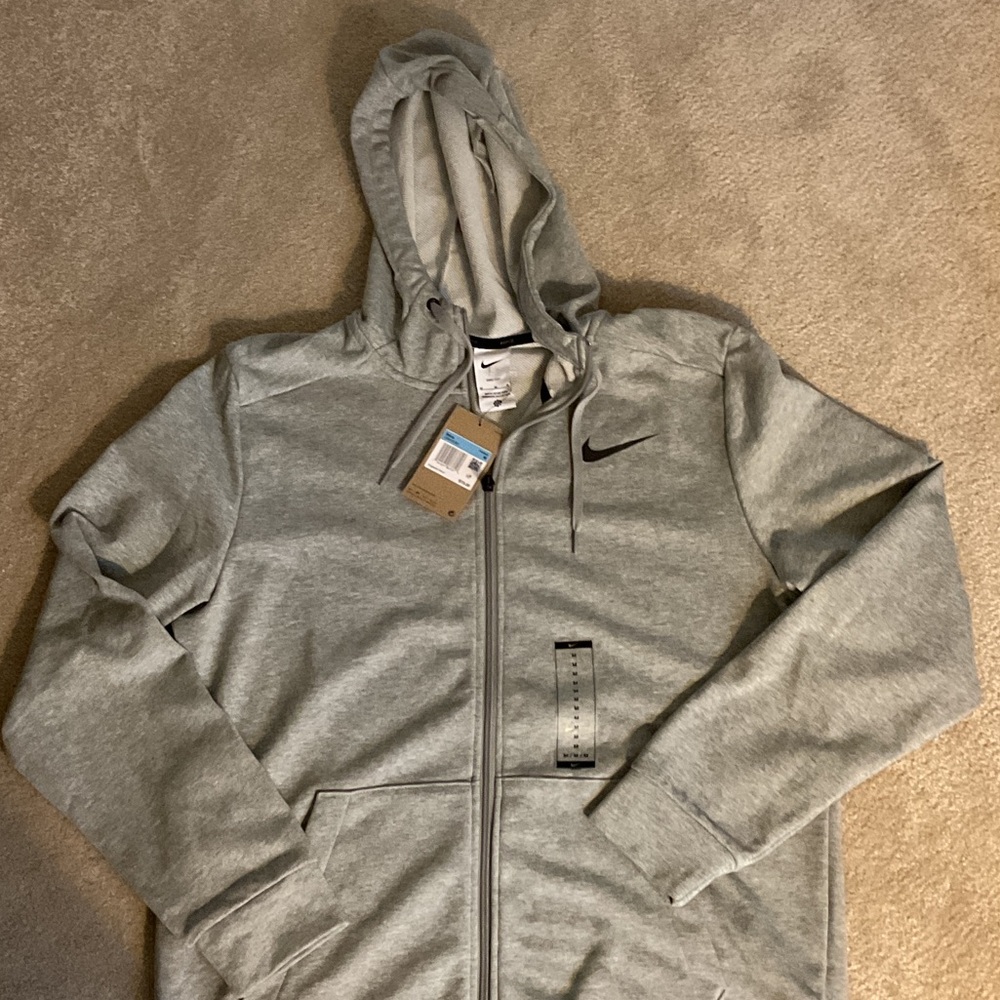 Nike Men's Light Gray Full-Zip Hoodie